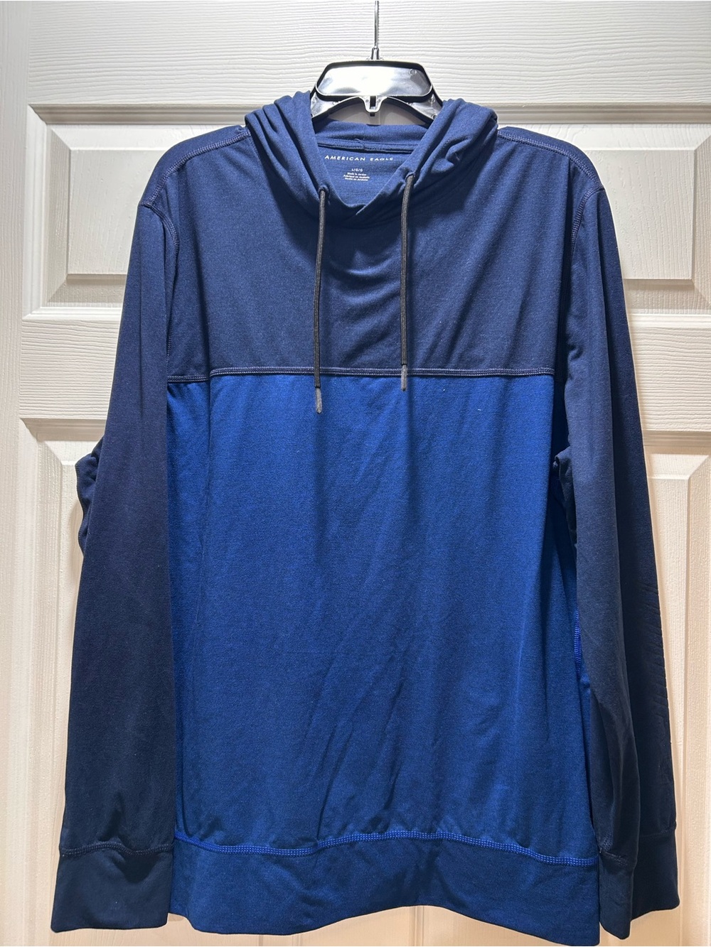 American Eagle Outfitters Two-Tone Navy and Royal Blue Lightweight Hoodie